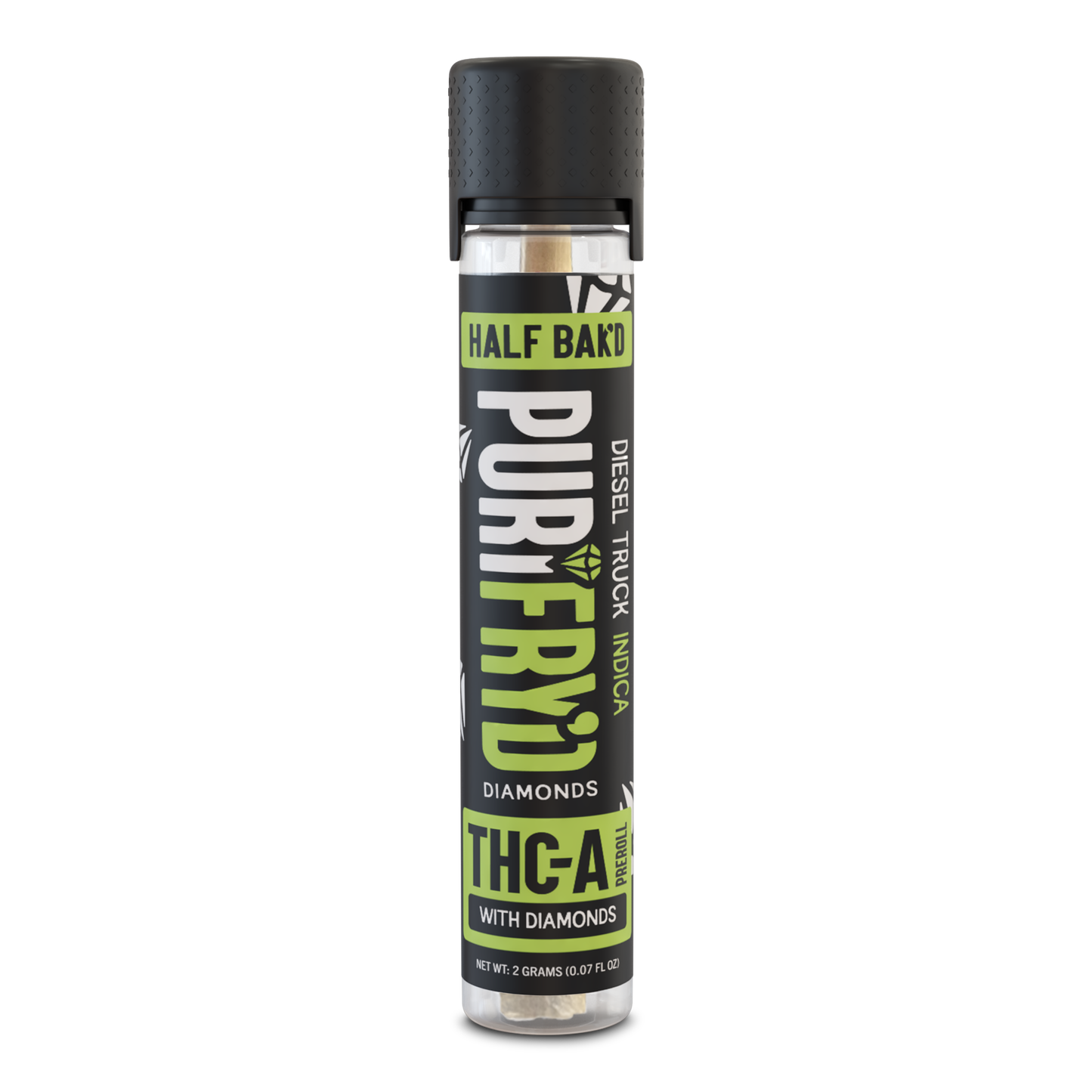 Half Bak'd PuriFryd Diamonds 2G Pre-Roll | Diesel Truck