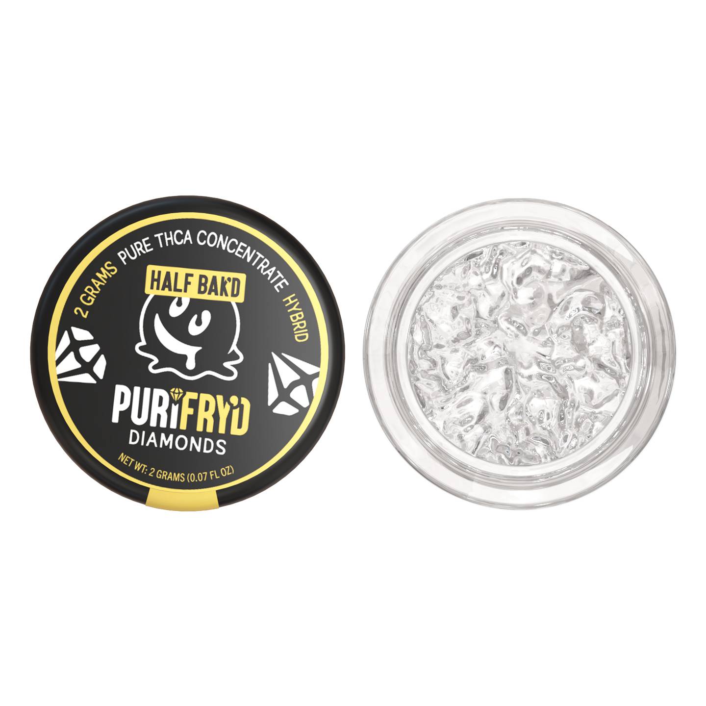Half Bak'd Live Resin PURIFRY'D THC-A Lemon Kush - Diamonds