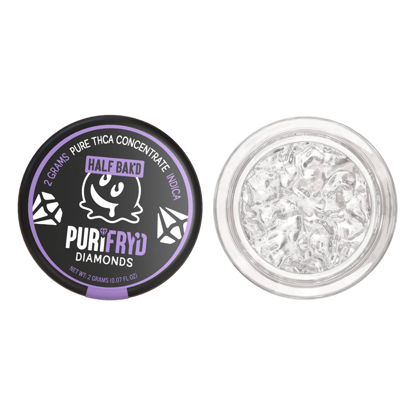 Half Bak'd Live Resin PURIFRY'D THC-A Purple Urkel - Diamonds